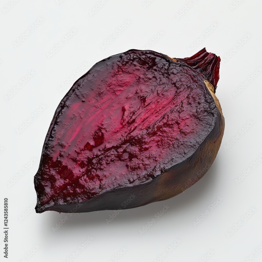 Poster Slice of roasted beet showcasing rich, deep red color against a simple background