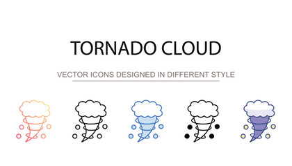 Tornado Cloud icon design with white background stock illustration