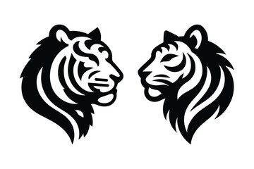 Black and White Tiger Face Design