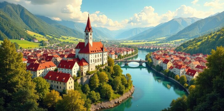 Stadt Salzburgs Wappen auf einem Historischen Tafel, st?dte, stadtbild, salzburgerland