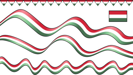 Abstract design with wavy lines and a small flag, possibly representing a national motif.
