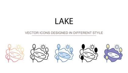 Lake icon design with white background stock illustration