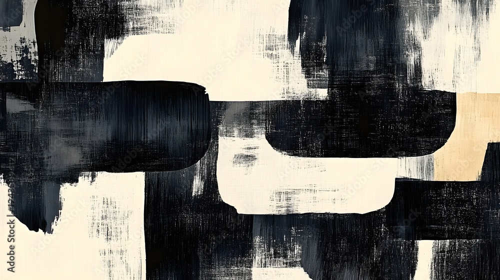 Poster elegant and harmonious ink strokes forming a striking abstract patterned design composition with a b