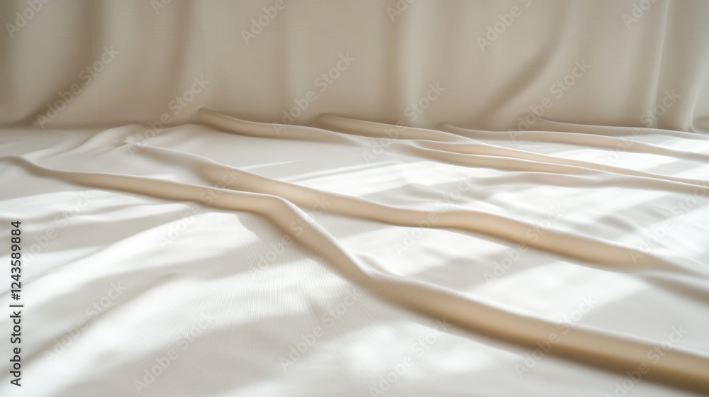 Aufkleber A serene and elegant setting with a soft white background and gentle light patterns, providing a calm and spacious atmosphere for creative projects