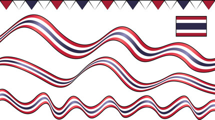 Obraz premium A decorative design featuring flowing ribbons and a flag, likely for a festive or cultural event.