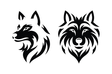 Wolf Head Silhouette Logo Design