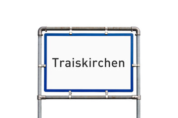 Ortseinfahrt, Schild, Stadtgemeinde Traiskirchen, Österreich