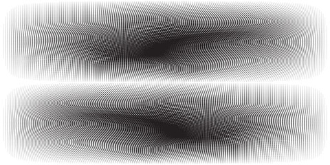 Halftone gradient. Dotted gradient, smooth dots spraying and halftones dot background seamless horizontal geometric pattern vector template set.