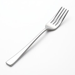 Silver Fork on a White Background for Culinary, Dining, and Food Presentation Concepts