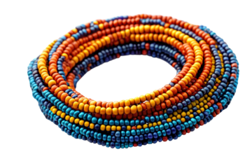 Colorful beaded bracelets craft fair jewelry indoor isolated on transparent background
