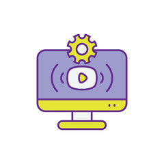 Streaming Setup icon vector stock illustration