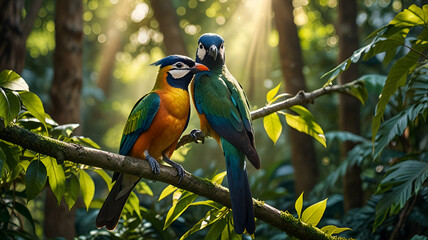 Naklejka premium green and yellow macaw