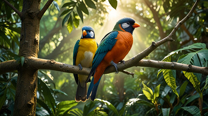 Naklejka premium blue and yellow macaw ara