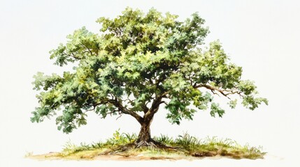 Majestic Watercolor Tree Illustration