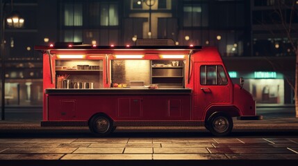 Obraz premium Vintage Food Truck: Classic Mobile Dining and Retro Street Food