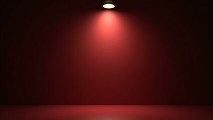 Color burgundy backdrop with an aesthetically positioned spotlight lamp at the top, casting soft, evenly distributed light across the scene