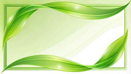 Abstract Green Leaf Frame Design for Eco-Friendly Projects