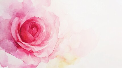 Naklejka premium Delicate Watercolor Rose Painting, Soft Pink Hues