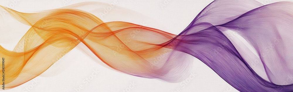 Poster swirls of pencil strokes create a mesmerizing gradient display of orange and purple shades