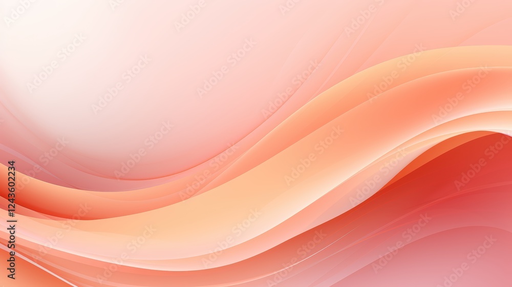 Poster soft peach abstract background with blurred light effects and flowing waves for graphic design, webs