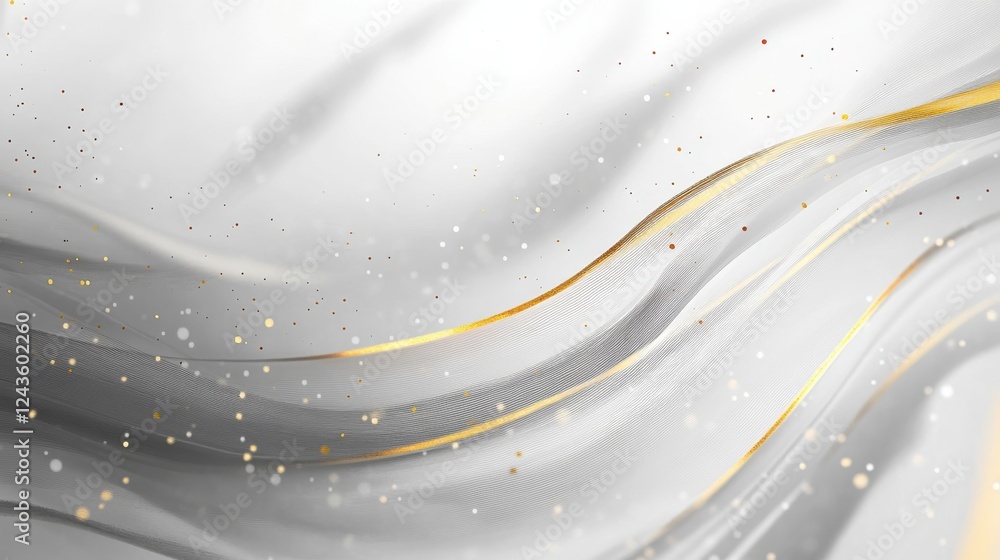 Poster elegant abstract design with soft white background and subtle golden accents creating a serene atmos