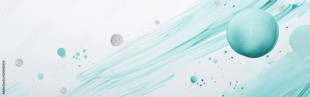 Aufkleber Soft pastel mint colors blend with delicate textures and shimmering accents creating an artistic visual