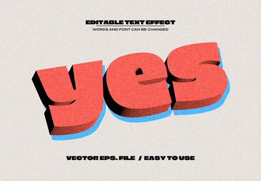 Retro Grainy 3D Text Effect Mockup