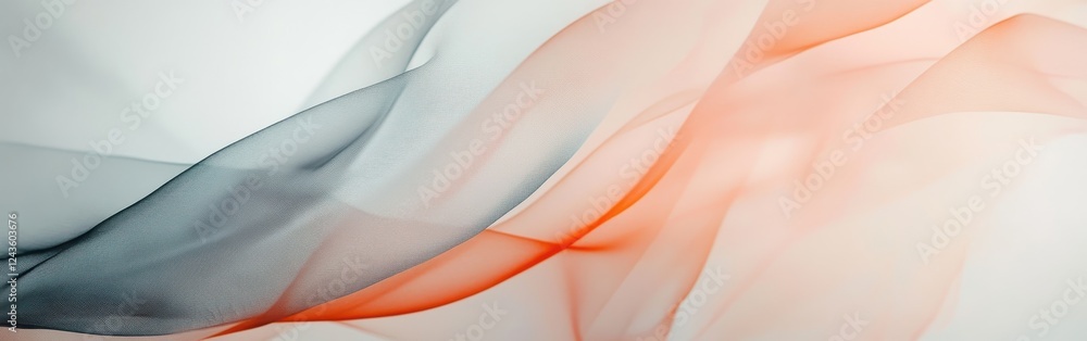 Aufkleber soft peach and gray fabric blending together creates a serene atmosphere in an artistic composition
