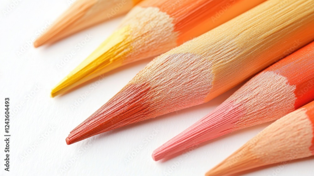 Poster gradient transition with smooth pencil strokes in a colorful arrangement on a white background