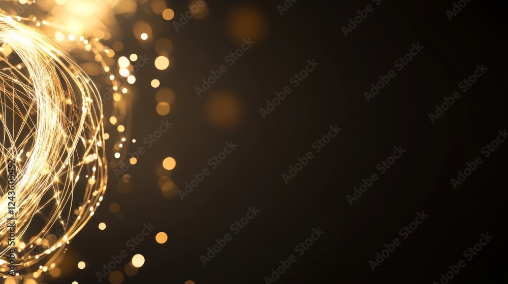 Aufkleber A glowing holographic globe showcases global connectivity, highlighted by golden lines in a dark setting, allowing for creativity and innovation in design