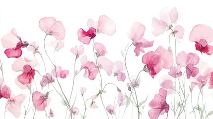 Delicate Pink Watercolor Flowers - A Beautiful Floral Design