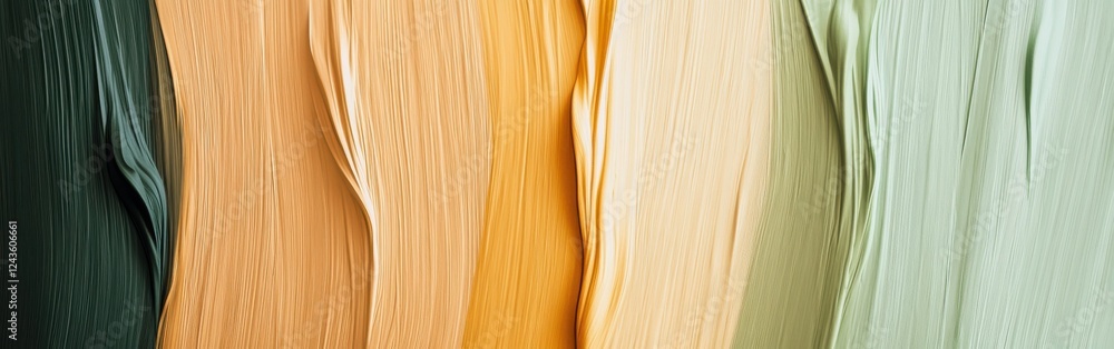 Poster gradient pencil strokes showcasing minimalist design with warm and cool tones in an artistic display