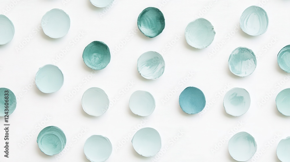 Poster muted mint dots arranged in a minimalist pattern showcase artistic simplicity and subtle elegance in