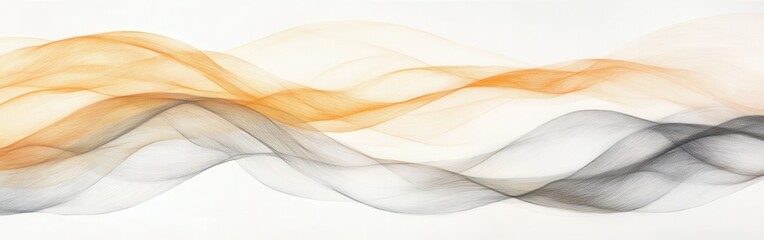 Minimalist pencil strokes create flowing waves in soft colors showcasing dynamic movement and harmony in abstract art
