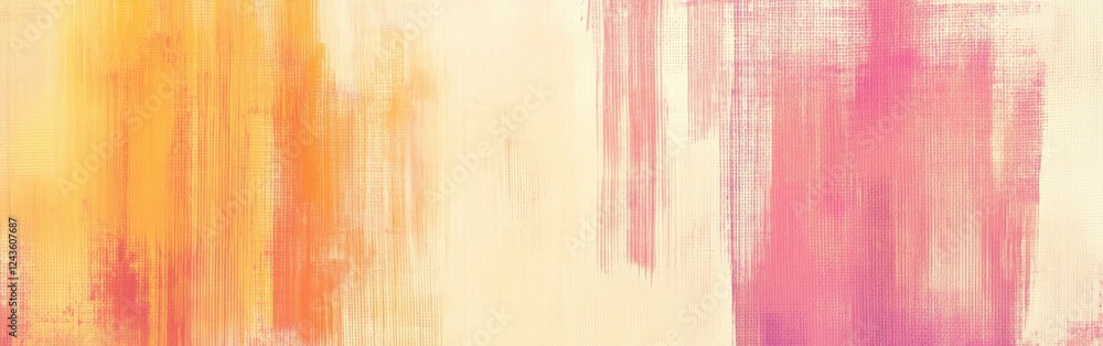 Aufkleber Minimalist pastel amber and pink dashed lines create a calming abstract background design for various uses