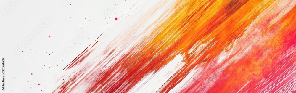 Poster radiating strokes of amber and pink create a dynamic interplay of color and light in an abstract com