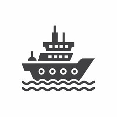 Obraz premium Battleship Silhouette Vector Illustration.