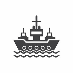 Obraz premium Battleship Silhouette Vector Illustration.