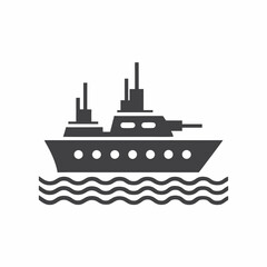 Obraz premium Battleship Silhouette Vector Illustration.
