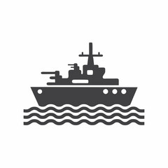 Battleship Silhouette Vector Illustration.