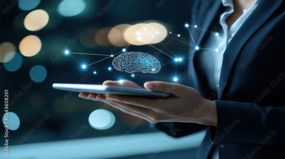 Aufkleber exploring ai innovations business environment digital content technology sector close-up view future