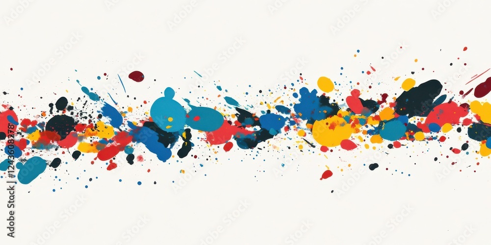 Poster Dynamic splatter texture features bright colors and bold patterns for artistic expression and design versatility