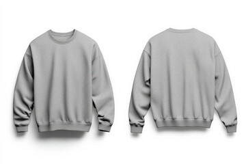 Soft gray crewneck sweatshirt mockup on a white background