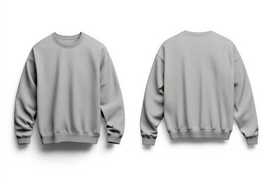 Soft gray crewneck sweatshirt mockup on a white background