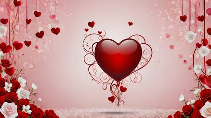 valentine background with hearts