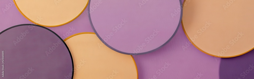 Poster elegant circular shapes overlapping in muted tones create a harmonious visual experience on a textur