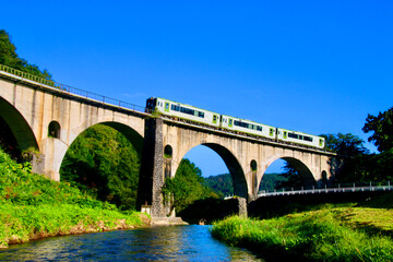めがね橋・銀河鉄道（岩手県・遠野市）