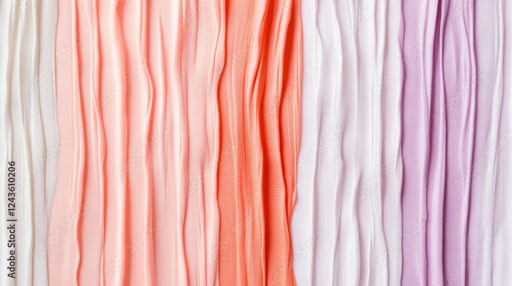 Poster Elegant pastel coral and lavender lines create a soft and serene visual harmony for a calming atmosphere in any space
