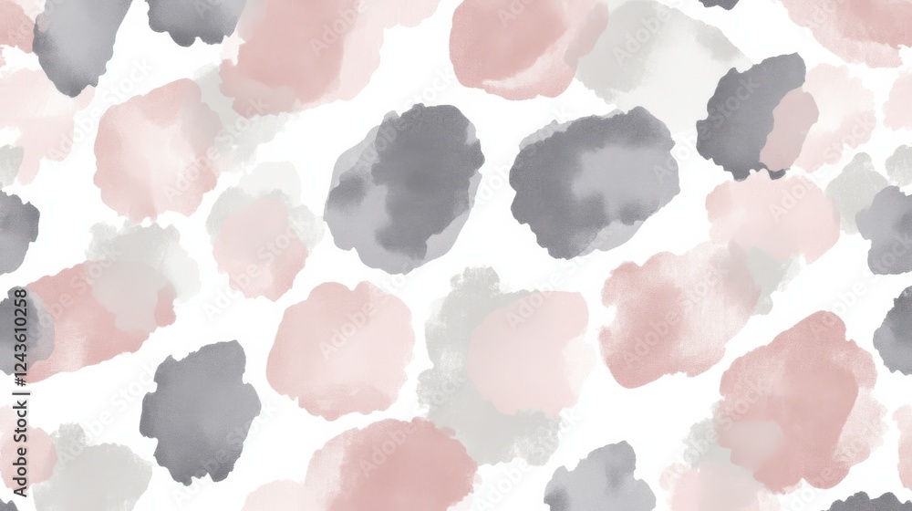 Poster delicate pencil strokes create muted pink spots against a soft gray backdrop for a serene artistic e
