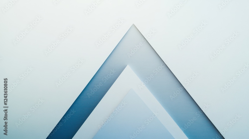 Poster Abstract triangle artwork on a clean white canvas showcasing minimalistic design and soft color gradients